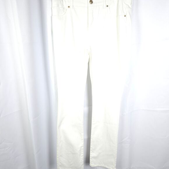 NWT Chico's 0R Womens 4R 32x31 White So Slimming Straight Leg Pants Jeans - Picture 1 of 9